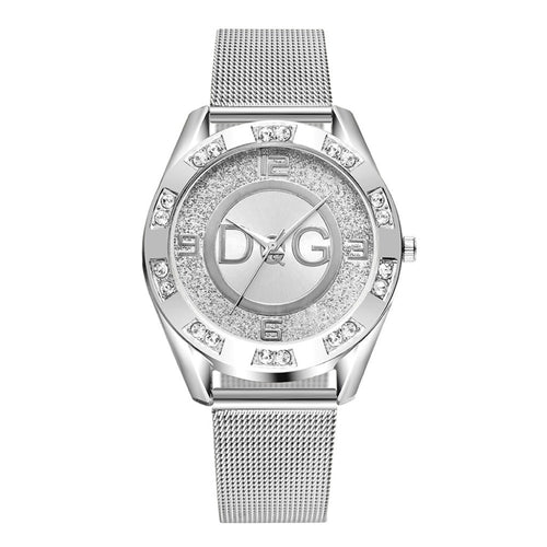 luxury watches women DQG  Crystal Silver